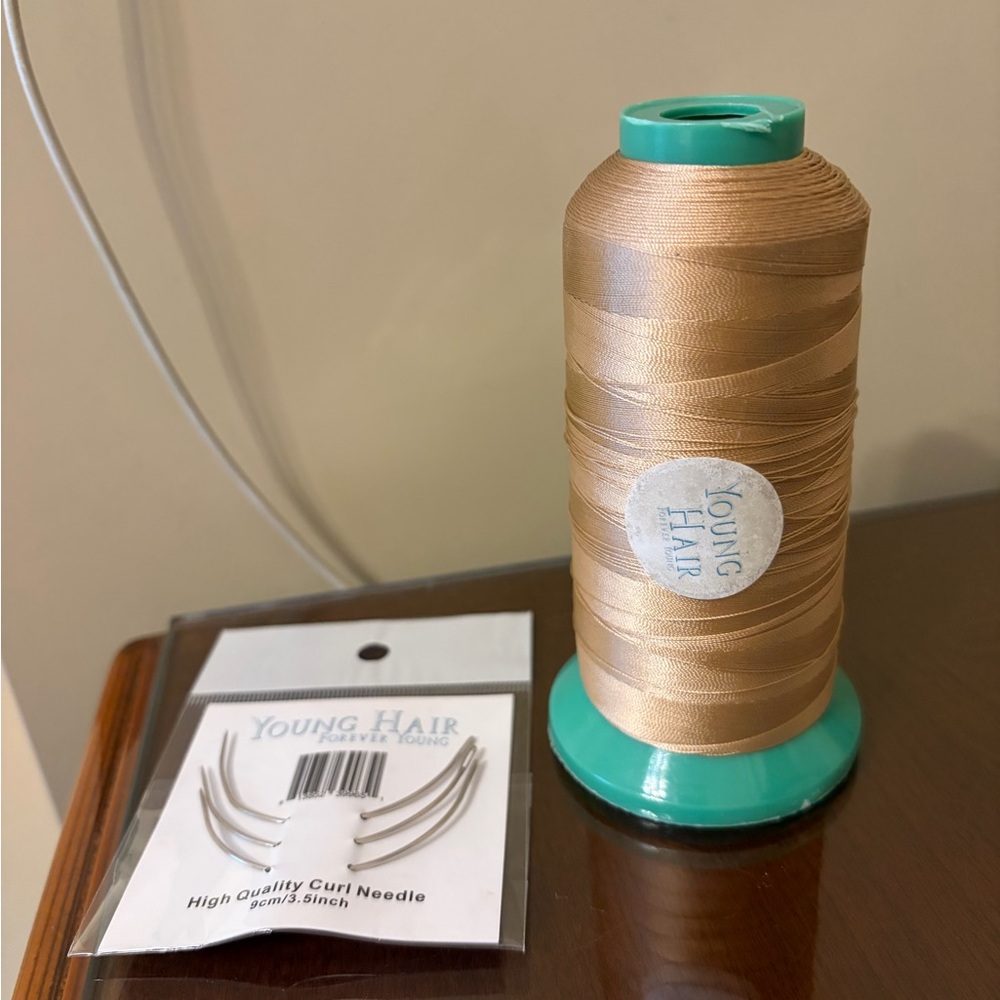 NWT Young Hair blond weave thread and curved needles